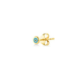 Mini Nazar, 14K Gold Earring (Sold INDIVIDUALLY)
