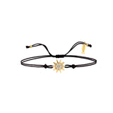 Sun, 14K Gold Bracelet With String