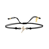 Lightning, 14K Gold Bracelet With String