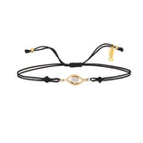 Eye, 14K Gold Bracelet With String
