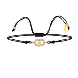 Clover Halo, 14K Gold Bracelet With String