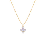 White Dreams, Clover, 14K Gold Necklace