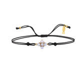 White Dreams, Clover, 14K Gold Bracelet With String