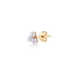 White Dreams, Heart, 14K Gold Earring (Sold INDIVIDUALLY)