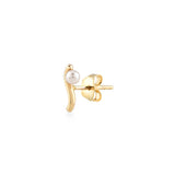 White Dreams, River, 14K Gold Earring (Sold INDIVIDUALLY)