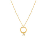 Solitaire, 14K Gold Necklace