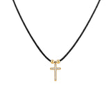 Cross, 14K Gold Necklace (String)