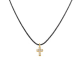 Cross, 14K Gold Necklace (String)