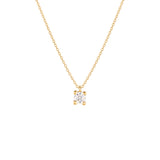 Sollitaire, 14K Gold Necklace