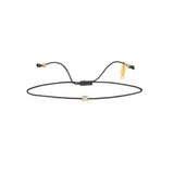 Solitaire, 14K Gold Bracelet With String