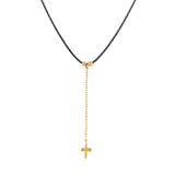 Cross, 14K Gold Necklace (String)