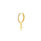 Cross, 14K Gold Earring (Sold INDIVIDUALLY)
