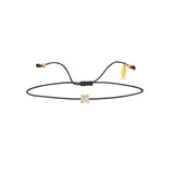 Solitaire, 14K Gold Bracelet With String