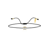 Solitaire, 14K Gold Bracelet With String
