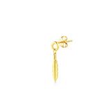 Feather, 14K Gold Earring (Sold INDIVIDUALLY)