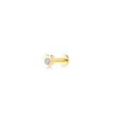 Heart, 14K Gold Piercing (Sold INDIVIDUALLY)