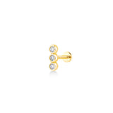 Glint Line (3x2mm), 14K Gold Piercing (Sold INDIVIDUALLY)