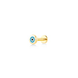Nazar (4mm), 14K Gold Piercing (Sold INDIVIDUALLY)