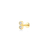 Glint Line (2x2mm), 14K Gold Piercing (Sold INDIVIDUALLY)