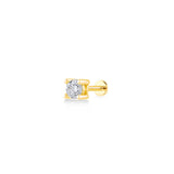 Solitaire (4mm), 14K Gold Piercing (Sold INDIVIDUALLY)