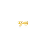 Triangle With Bubble, 14K Gold Piercing (Sold INDIVIDUALLY)