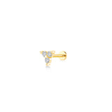 Triangle, 14K Gold Piercing (Sold INDIVIDUALLY)
