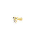 Glint Triangle, 14K Gold Piercing (Sold INDIVIDUALLY)