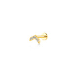 Chevron, 14K Gold Piercing (Sold INDIVIDUALLY)