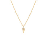 Fishbone, 14K Gold Necklace