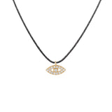 Eye, 14K Gold Necklace (String)