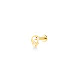 Skull Without Stone, 14K Gold Piercing (Sold INDIVIDUALLY)