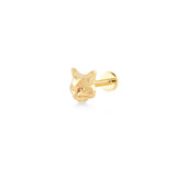 Cat, 14K Gold Piercing (Sold INDIVIDUALLY)