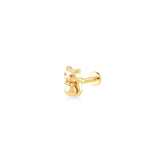 Cat, 14K Gold Piercing (Sold INDIVIDUALLY)
