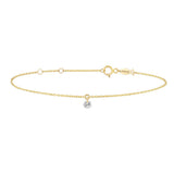Shining Dot (With 1CZ), 14K Gold Bracelet