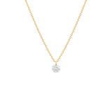 Shining Dot (With 1 CZ), 14K Gold Necklace