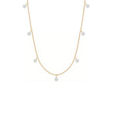 Shining Dots (With 9 Stone) , 14K Gold Necklace