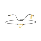 Star, 14K Gold Bracelet With String