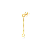 Star, 14K Gold Earring (Sold INDIVIDUALLY)