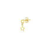 Star, 14K Gold Earring (Sold INDIVIDUALLY)