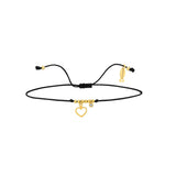 Heart, 14K Gold Bracelet With String