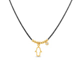 Hamsa, 14K Gold Necklace (String)