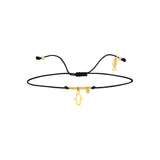 Hamsa, 14K Gold Bracelet With String