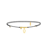 Hamsa, 14K Gold Anklet (String)