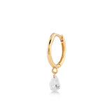 Shining Pear, 14K Gold Earring (Sold INDIVIDUALLY)