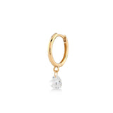 Shining Heart, 14K Gold Earring (Sold INDIVIDUALLY)
