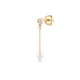 White Dreams, 14K Gold Earring (Sold INDIVIDUALLY)