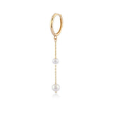 White Dreams, 14K Gold Earring (Sold INDIVIDUALLY)