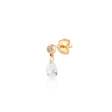 Shining Pear, 14K Gold Earring (Sold INDIVIDUALLY)
