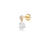 Shining Heart, 14K Gold Earring (Sold INDIVIDUALLY)