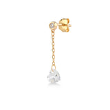 Shining Heart, 14K Gold Earring (Sold INDIVIDUALLY)